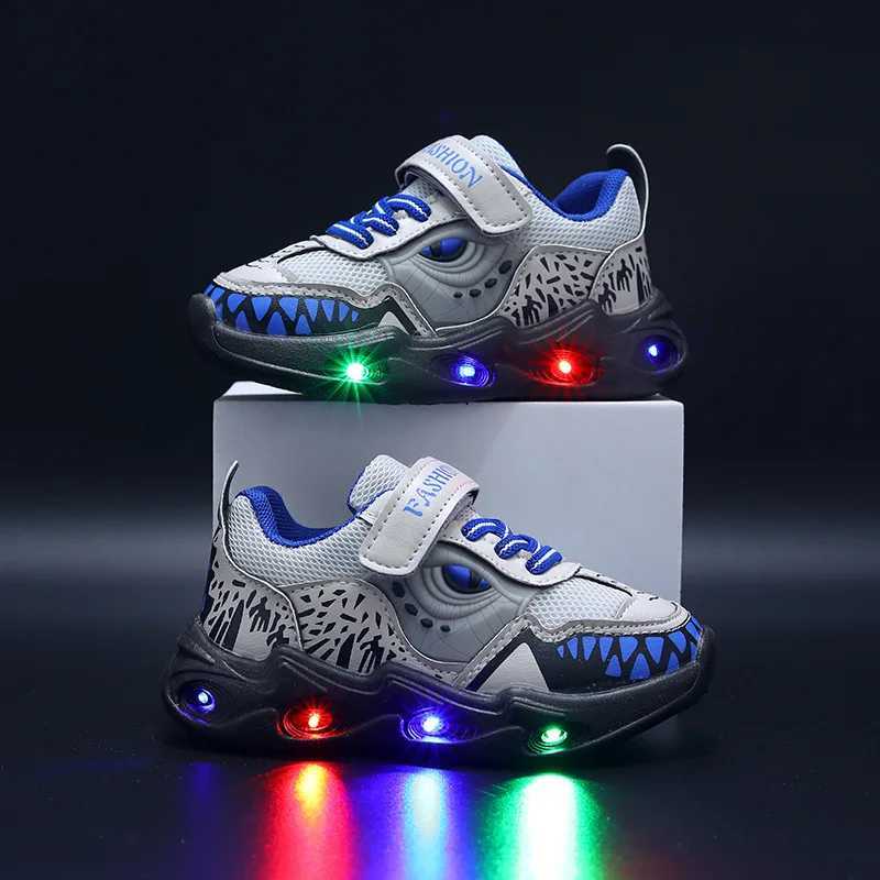 Athletic Outdoor 1-6 years of LED baby luminous shoes boys luminous childrens sports shoes childrens sports shoes anti slip childrens shoes LED flash 