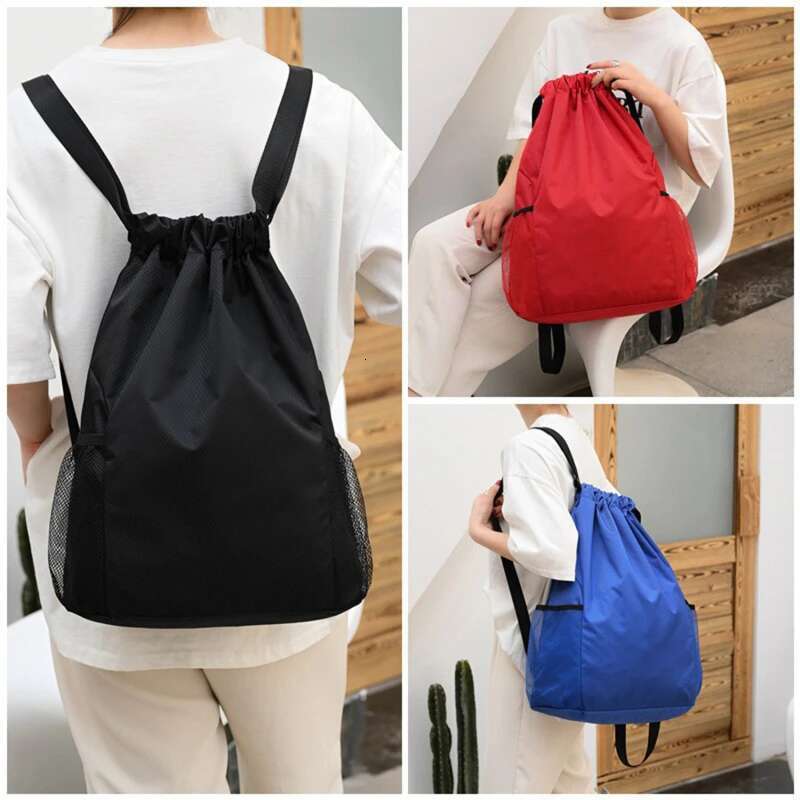 Fiess Travel Outdoor Sports Drawstring Backpack Large Capacity Gym Swimming Beach Basketball Bag