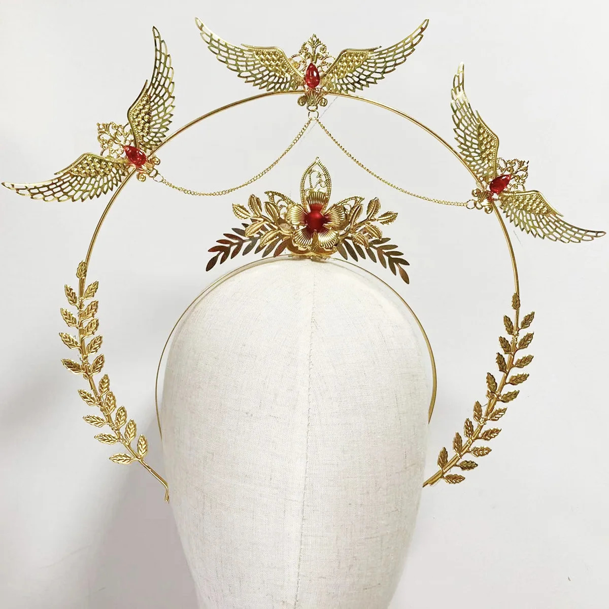 DIY unfinished product Sun Goddess antique headband Notre Dame Cathedral Apollo halo Gothic angel golden hair decoration Lolita prop 241018