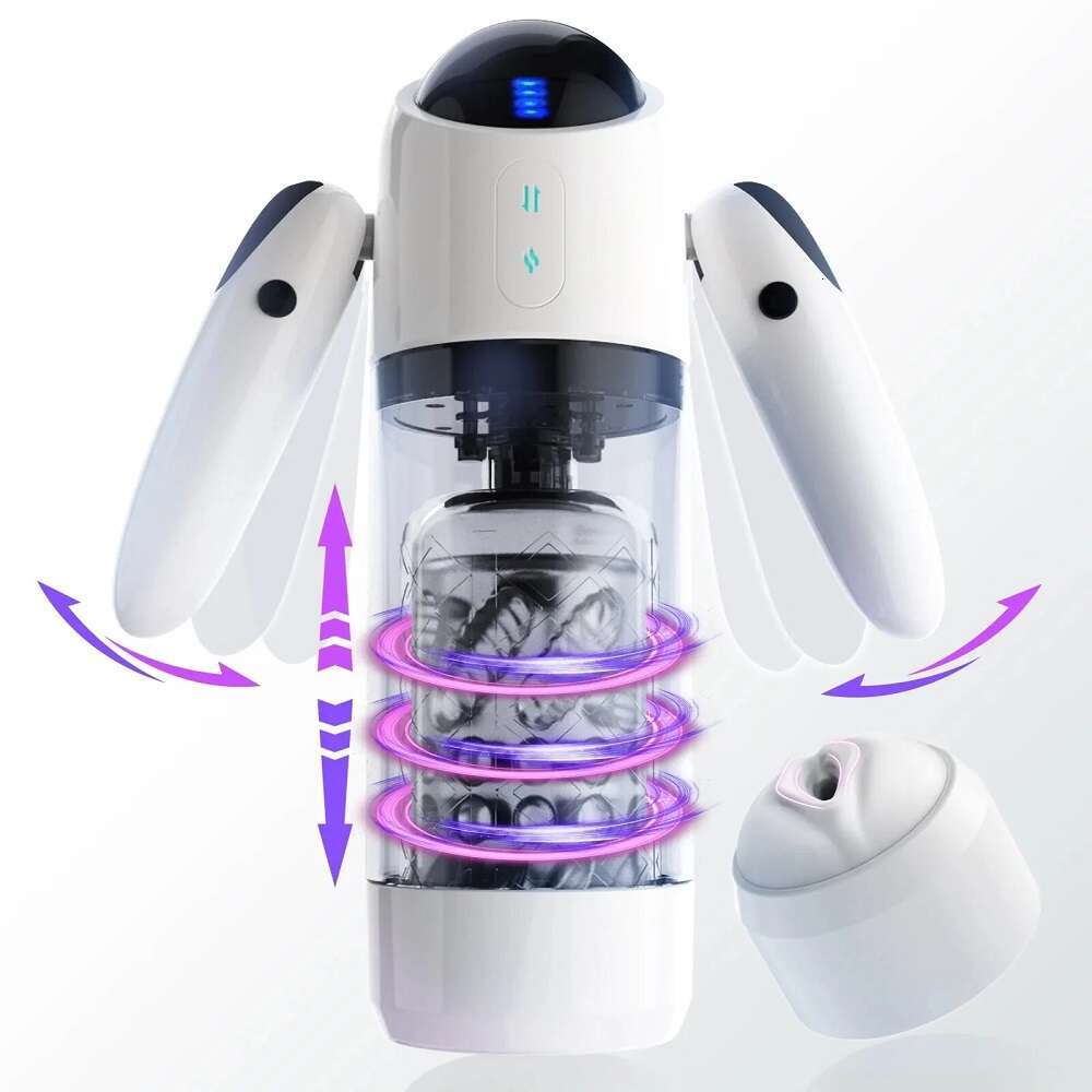 Robot Automatic Thrusting Heating Vibrator Masturbation Real Vagina Sex Toy Male Masturbator with Phone Holder Game Cup for Men