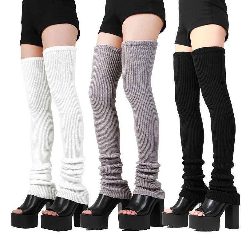 Socks Hosiery Anime Gothic Lolita Tights Kn Socks Cosplay Comes Accessories Knitted Leg Warmer Loose Socks Pile Women Maid Slve 90CM Y2408330XD04