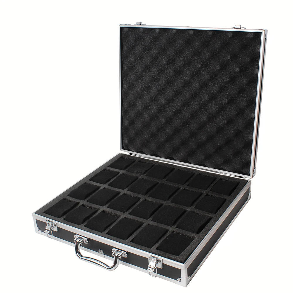 10/18/24 Grid Portable Aluminum Case with Handle for Large Capacity Storage of Jewelry and Watch Display Cases 241018