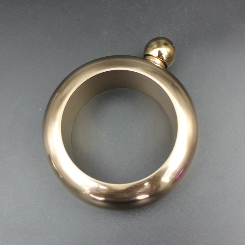 06 thick 304 stainless steel bracelet wine pot portable 3.5-ounce round wine pot Russian metal wine bottle
