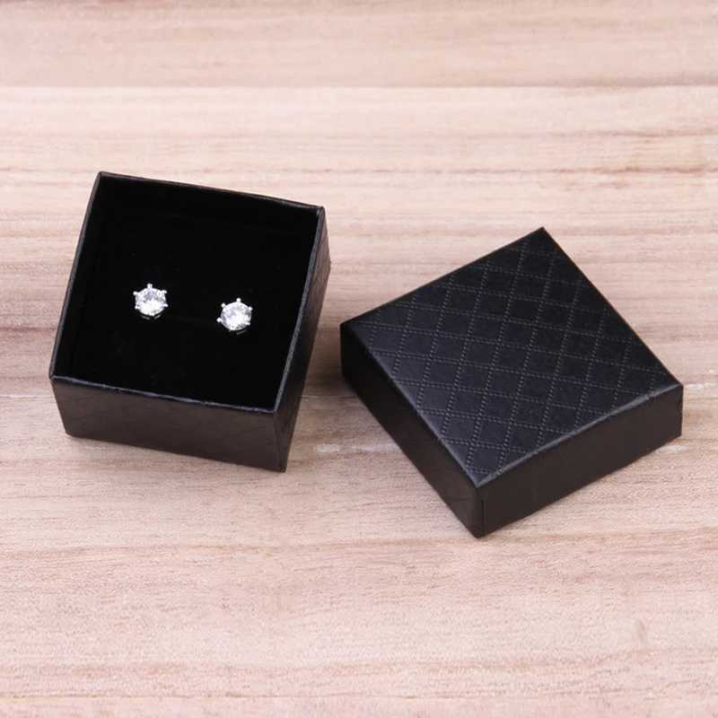 Wholesale fashion jewelry boxes black ring boxes 5 * 5 * 3 display packaging gift boxes W241019