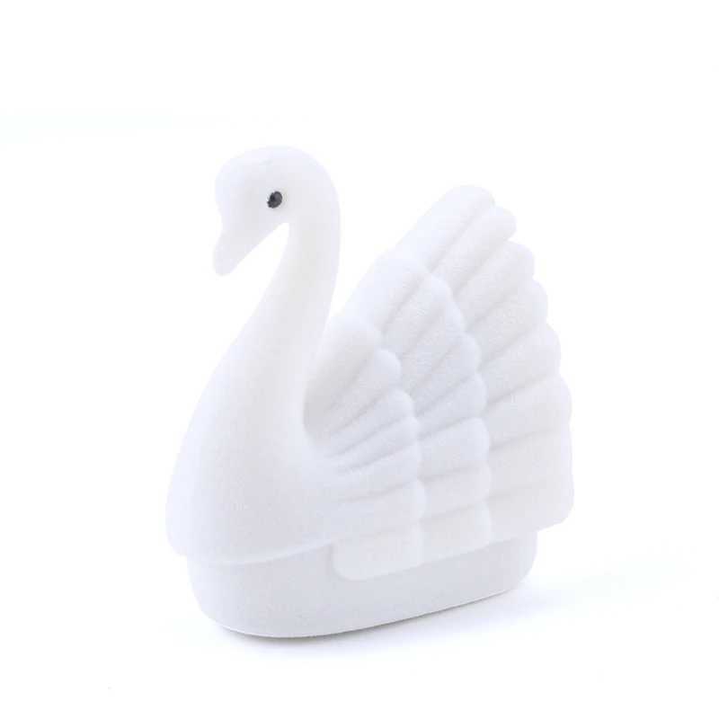 1 Cute Swan Jewelry Box Velvet Wedding Ring Box Necklace Display Box Swan Gift Box Jewelry Packaging Box W241019
