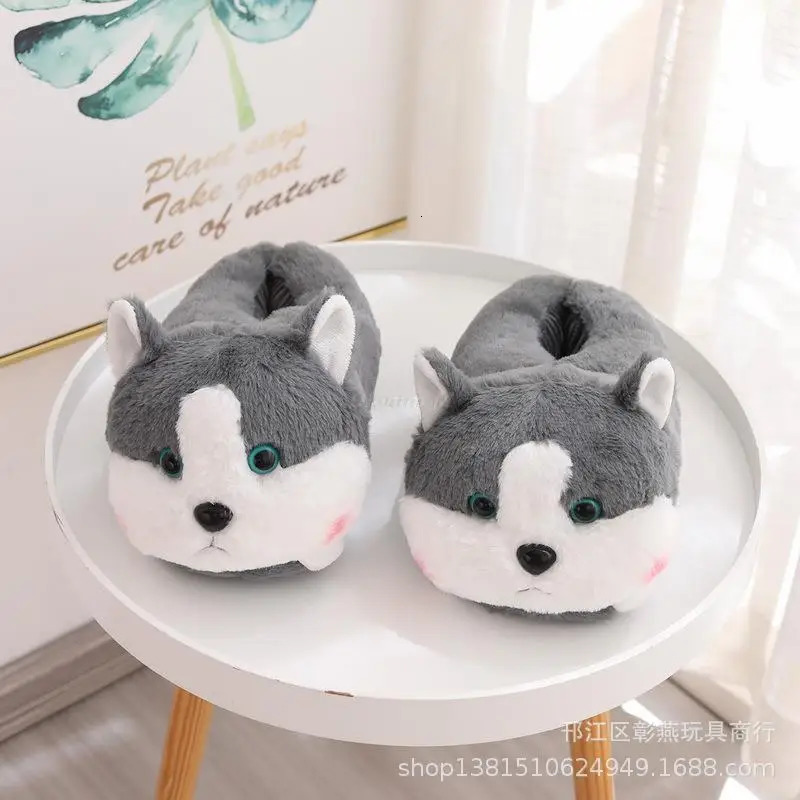 Winter Christmas reindeer fuzzy slider womens home shoes slider women warm home cute animals hamster plush slider indoor 241018