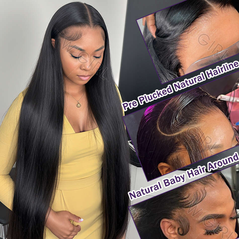 Wigirl HD Straight 13x6 Front Human Hair Wigs Brazilian 36 Inch 13x4 Lace Frontal 5x5 Closure Wig Pre Plucked For Women