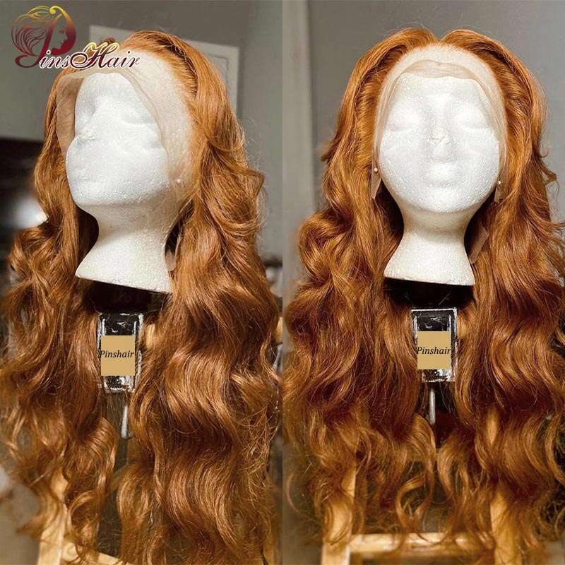 Ginger Brown 13x4 Wigs For Women Body Wave Frontal Honey Blonde Lace Front Wig Remy Human Hair