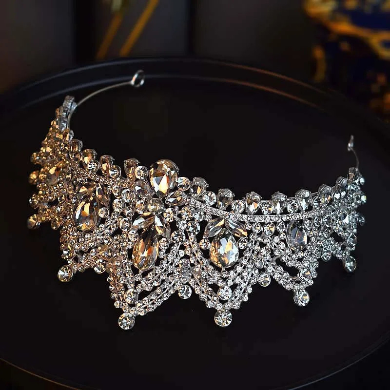 Luxurious and diverse silver crystal bridal headpieces crowns rhinestones ball headpieces wedding hair accessories 241018