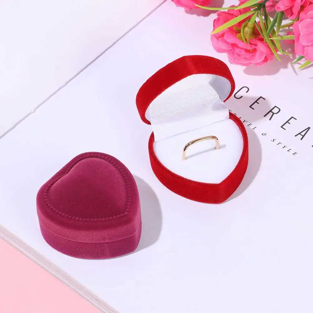 Fashion couple wedding party jewelry box earring holder velvet ring box heart-shaped box W241019