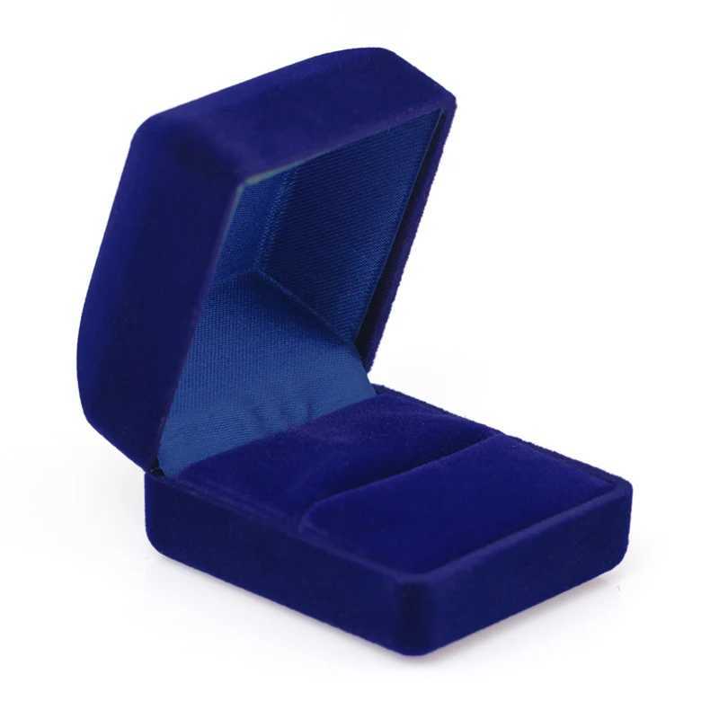 Vintage square red velvet ring box jewelry box storage box organizer gift earring packaging box portable travel wedding wholesale W241019