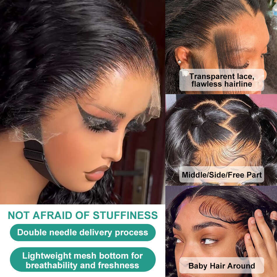 Melodie Loose Deep 220% Curly HD 13x6 Wigs Human Hair Pre Plucked Frontal 13x4 Water Wave Transparent Lace Front Wig