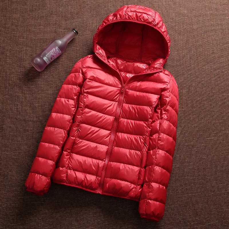 8XL Women White Duck Down Jackets 6XL 5XL Female Ultra Light Duck Down Coats Autumn Winter Warm Hooded Hiking Outwear PortableX241019