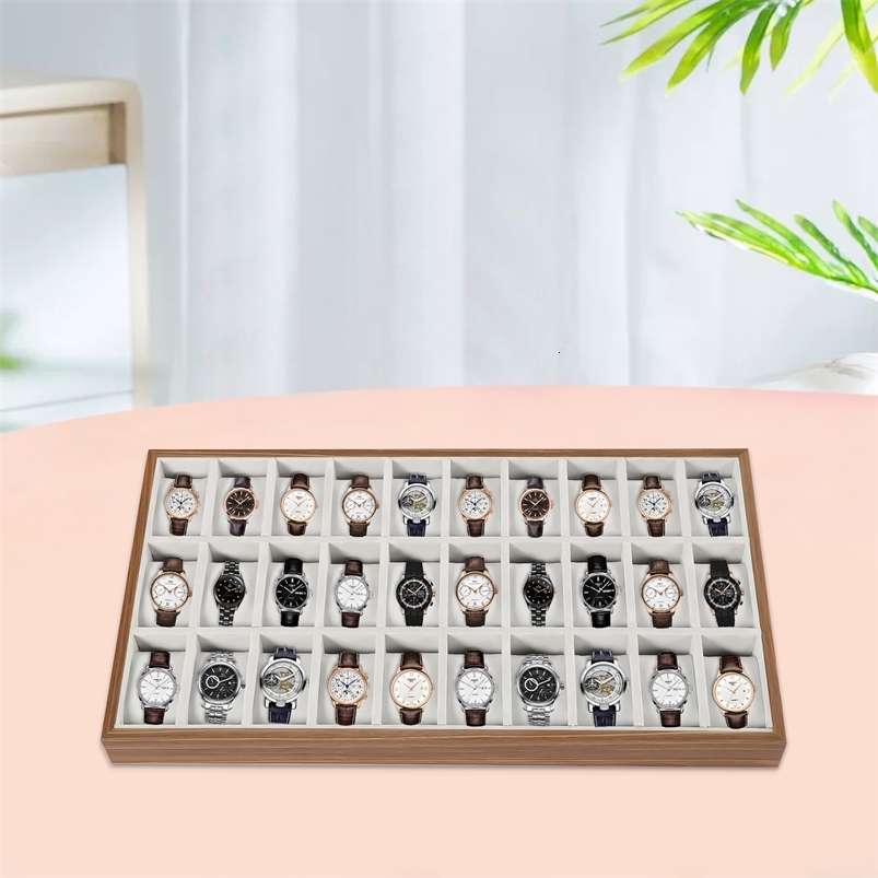 30 slot wooden watch box organizer luxury large watch jewelry display storage box pillow box wooden box gift 241018 ww
