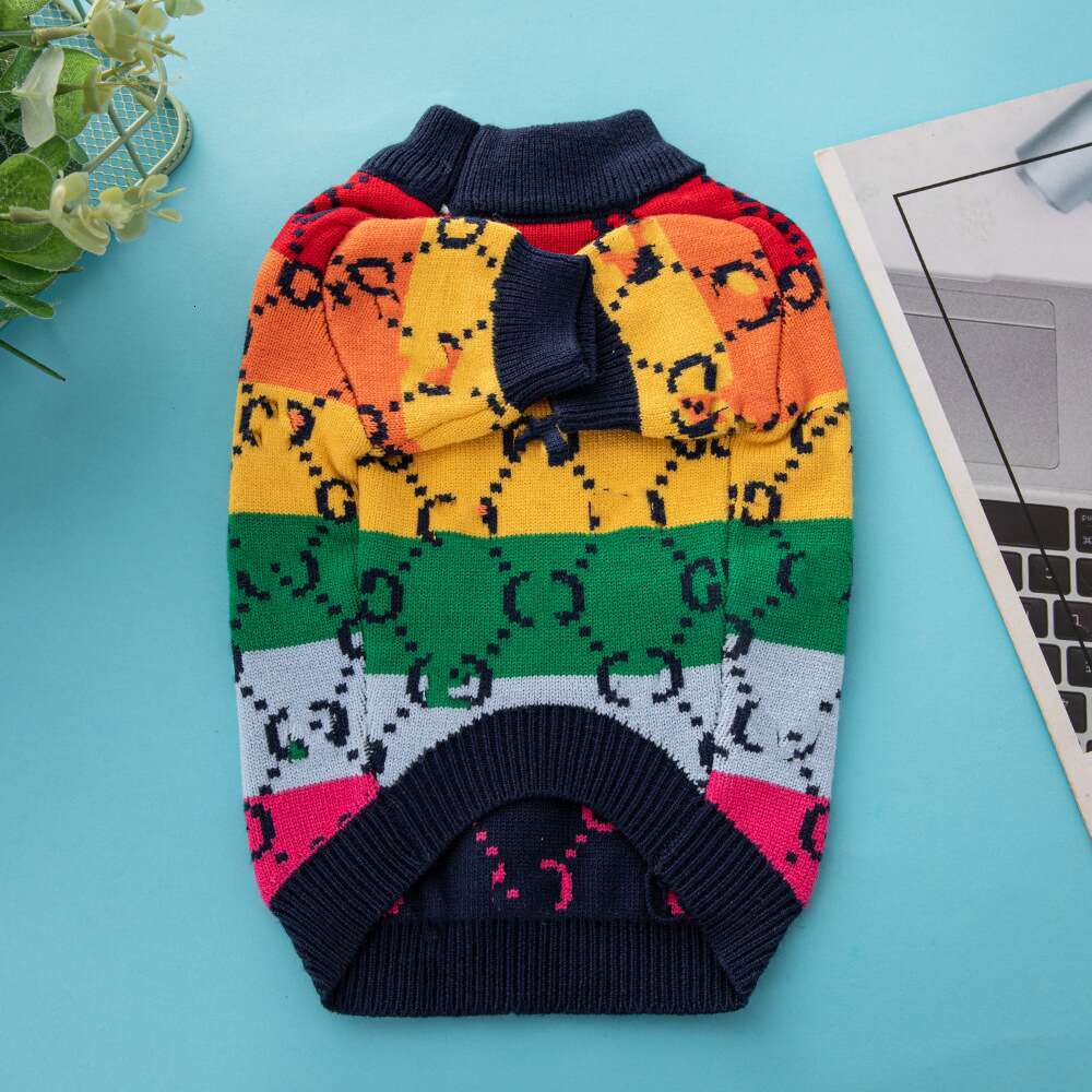 Famous Brand Designer Warm Sweater Thicken Pet Clothes Fall and Winter Dog Coat for French Bulldog Schnauzer