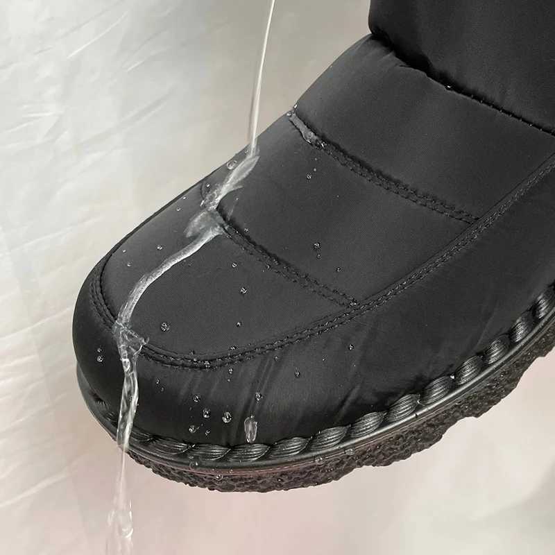 Fashion Fur Womens Ankle Boots Plush Anti slip Warm and Comfortable Outdoor Casual Cotton Shoes Plus Size 43 44 Waterproof Womens Snow Boots Y241019