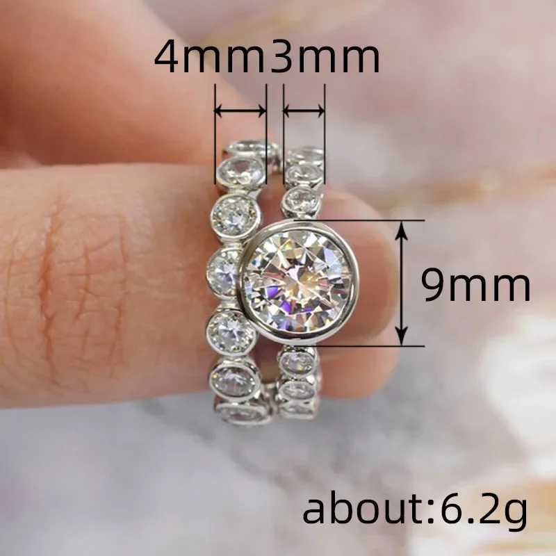 Super Flash Simulated Diamond Ring Womens Luxury Style Fashion High Texture Matching Wedding Jewelry Y241019