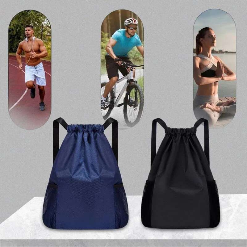 Fiess Travel Outdoor Sports Drawstring Backpack Large Capacity Gym Swimming Beach Basketball Bag