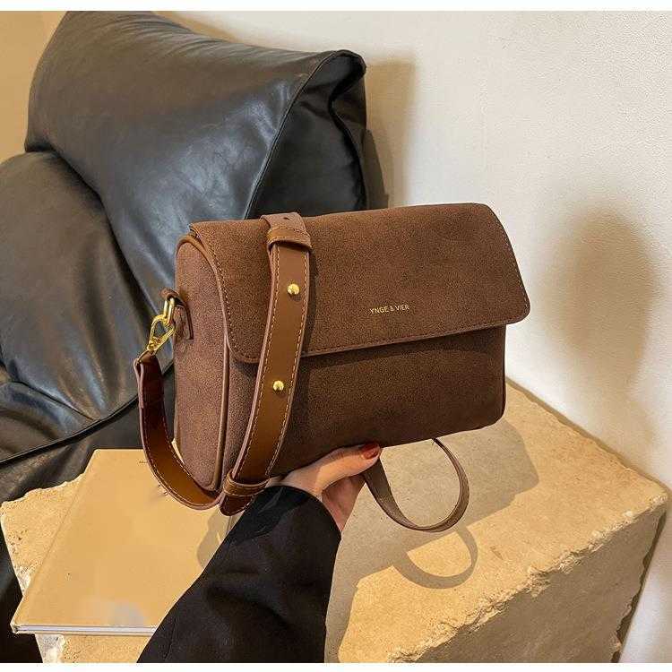 CMM Popular Bags for Women New Trendy High End Suede Small Square Bag Autumn and Winter Single Shoulder Crossbody Bag