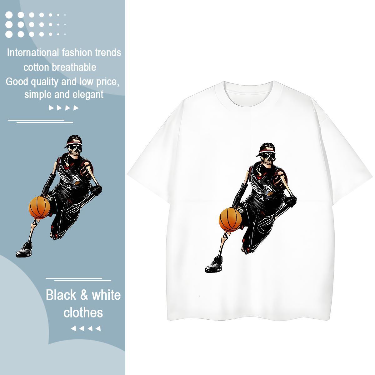 Casual New T-Shirts for Women 230g Pure Cotton Breathable Soft High Street Hip Hop basketball Womens Tshirts Popular Customized Clothes Shirt