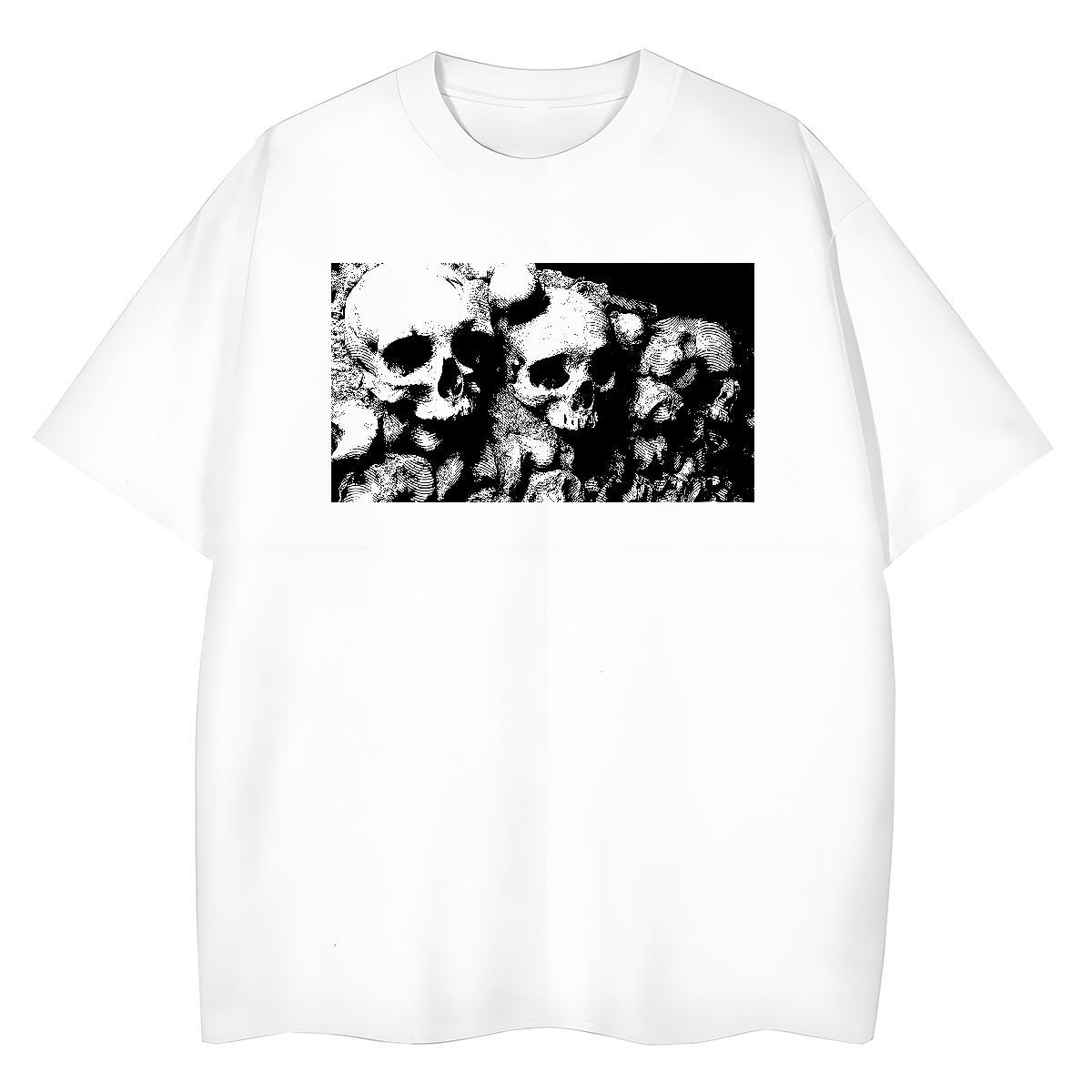 Factory Direct T shirt 100% Cotton 230g Comfortable Beach skull Woman Tshirt Loose Customized Print Clothes Shirt