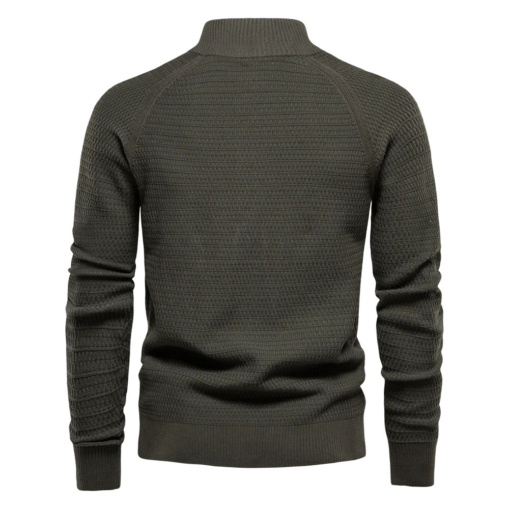 AIOPESON Knitted Mens Cardigan Cotton High Quality Button Mock Neck Sweater for Men Winter Fashion Cardigans 241008