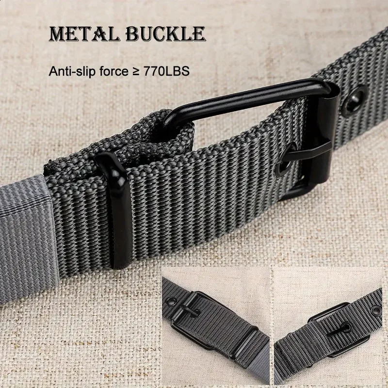 1pc Mens Durable Nylon Canvas Belt HeavyDuty Tactical Work with Stylish QuickRelease Prong Buckle for Everyday Wear 241019