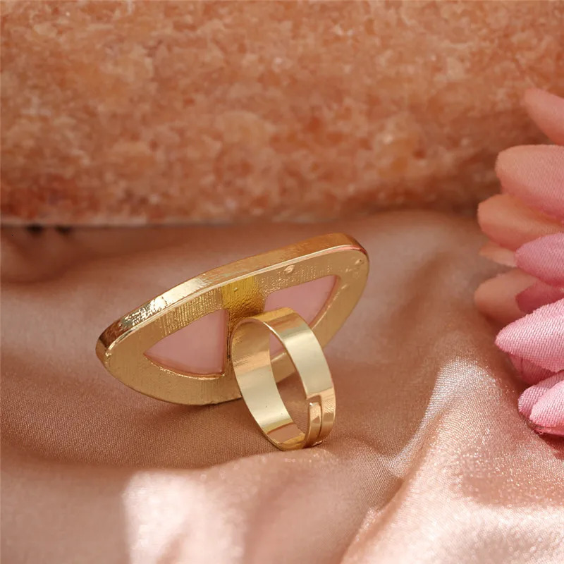 Irregular Agate Resin Finger Rings Female Big Geometric Steampunk Stone Open Adjustable for Women Korean Party Jewelry 241010