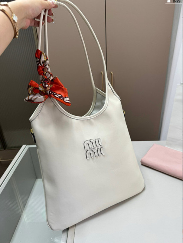 Top Quality Leather Bag Luxury Designer Genuine Leather Underarm Bag Fabric Lining Tote Bag Zipper Pocket Shoulder Bag Fashion Women Handbag