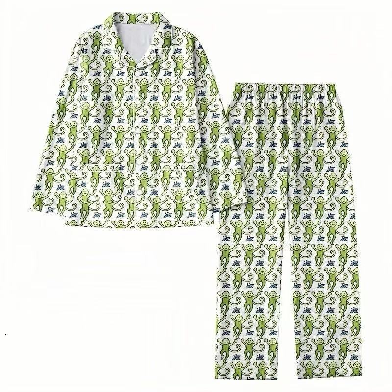 2025 Designer Roller Rabbit Monkey Preppy Pjs Cute Pj Women's Pants Y2k Long Sleeve Pamas Set 2-piece Casual Clothing