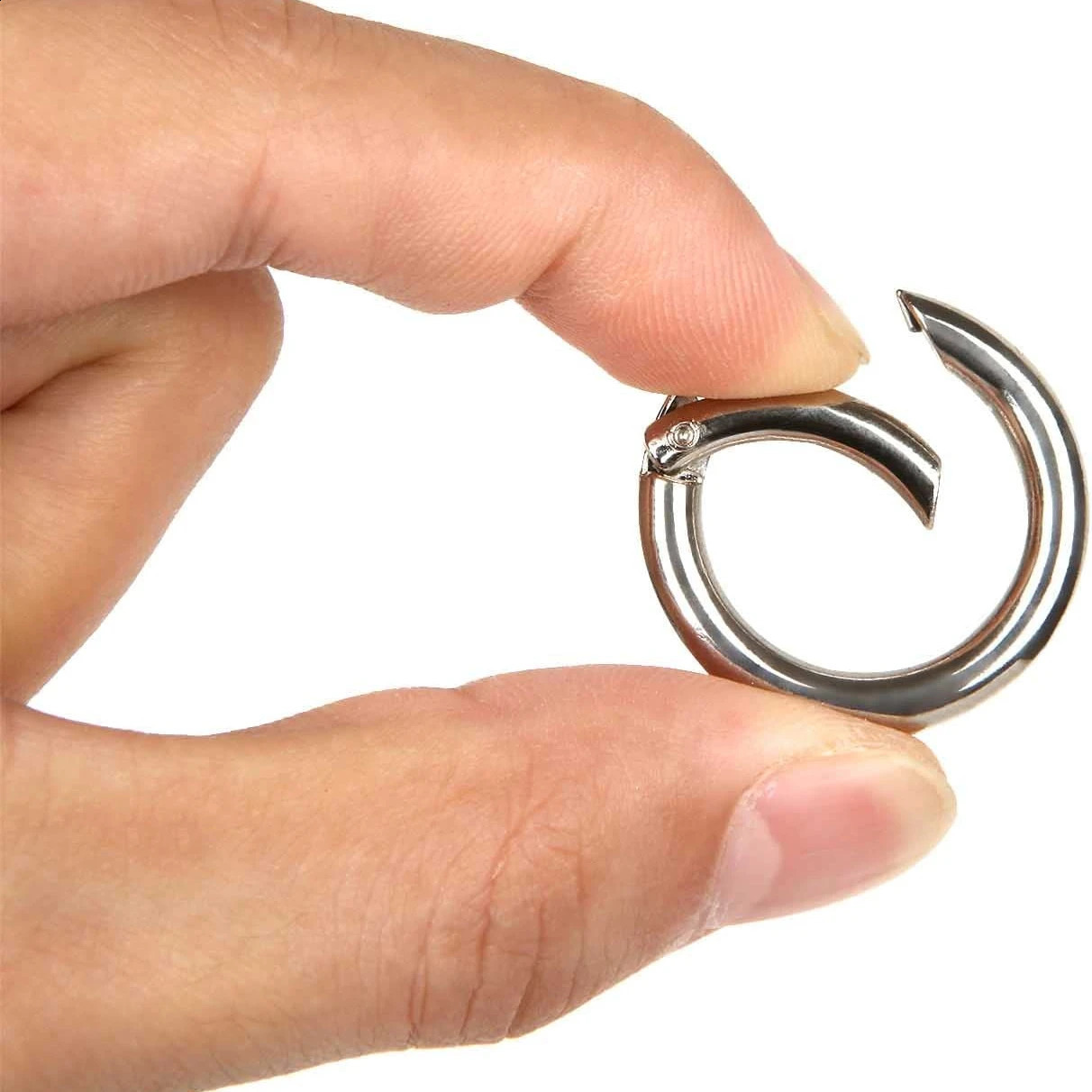 5pcs Metal O Ring Spring Clasps for DIY Jewelry Openable Round Carabiner Keychain Bag Clips 241017