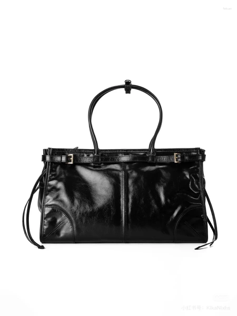 Totes P Home Bags 2024 High End Sensory Communication Qin Tote Genuine Handbag Oil Wax Women's Bag 5a33