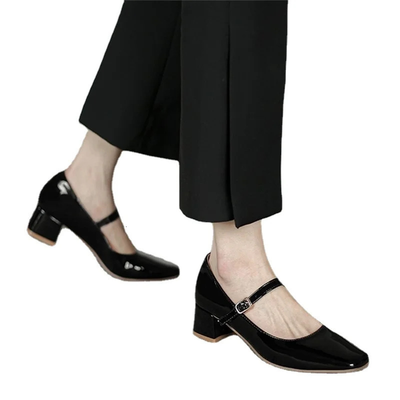Womens Shoes Mary Janes Womens High Heels Fashion Buckle Dress Sandals Womens Square Heels Womens 241019