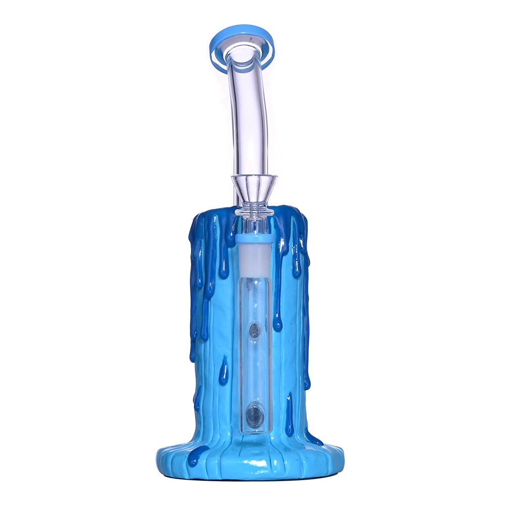 9.4in,HippiesGlass,Glass Bubbler With Fixed Diffuser Downstem Water Pipe Bong,Colored Polymer Clay Glass Water Pipe,3D Cute Glass Bong,Glass Hookah,Gl