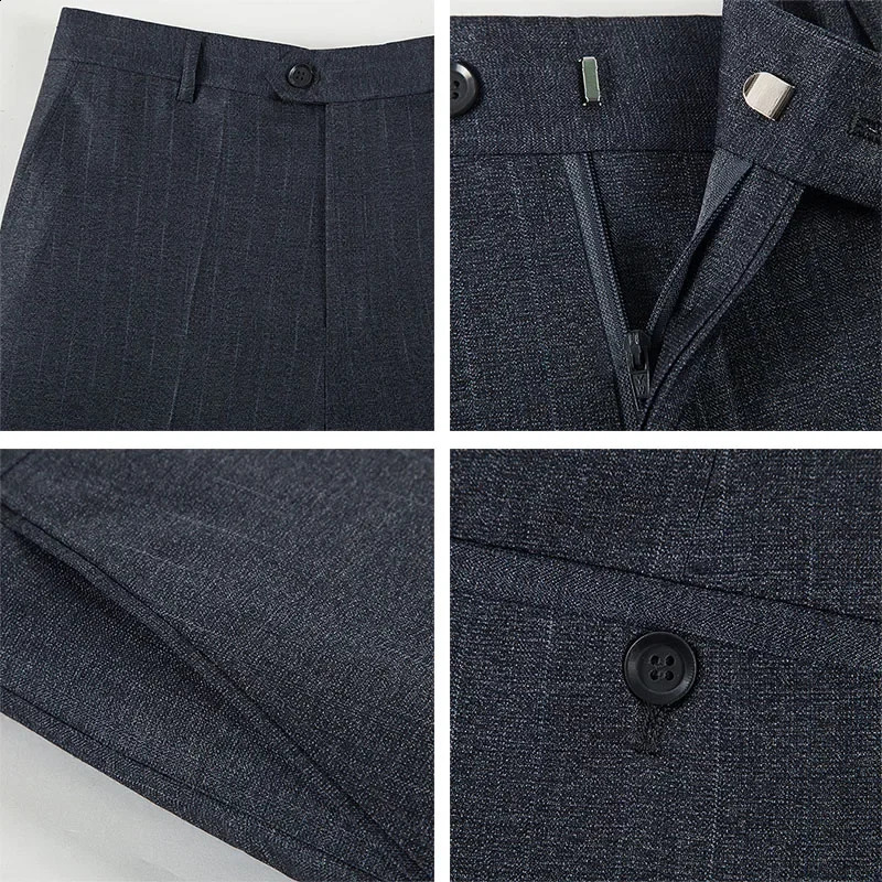 Summer Business Thin Suit Pants For Men Size 29-56 Spring Autumn Male Formal Solid Silk Long Dress Pants Baggy Office Trousers 241010