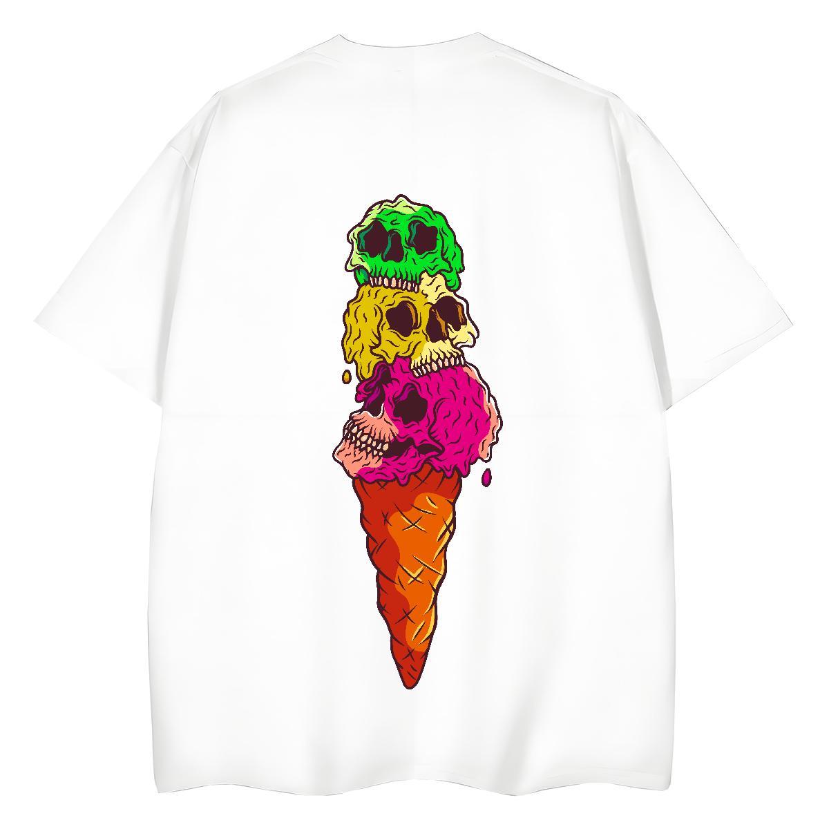 Designer Womens T Shirts 230g 100% Cotton Breathable Short Sleeve Casual skull Lady T shirt Comfortable Plus Size Cartoon Tees