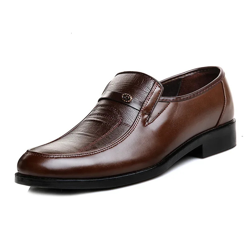 Mens Dress Shoes Mens Business Leather Work Formal Flat Shoes Mens Round Shoes Breathable Party Wedding Shoes 241019