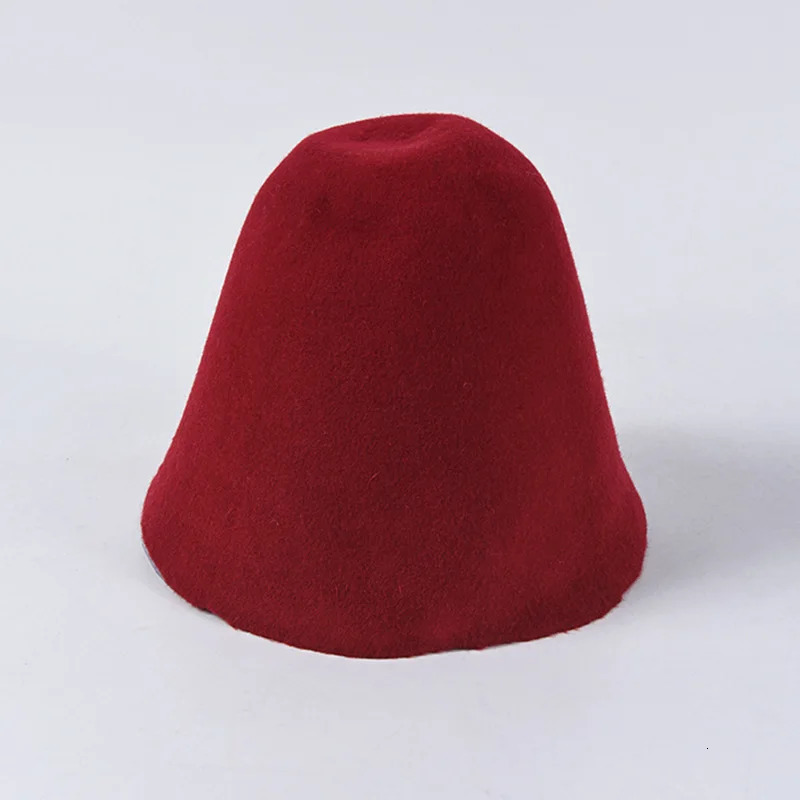Classic womens wardrobe bucket felt hat autumn wool felt conical wardrobe hat Millinery craft hat Fasciator Block Base Body 241019