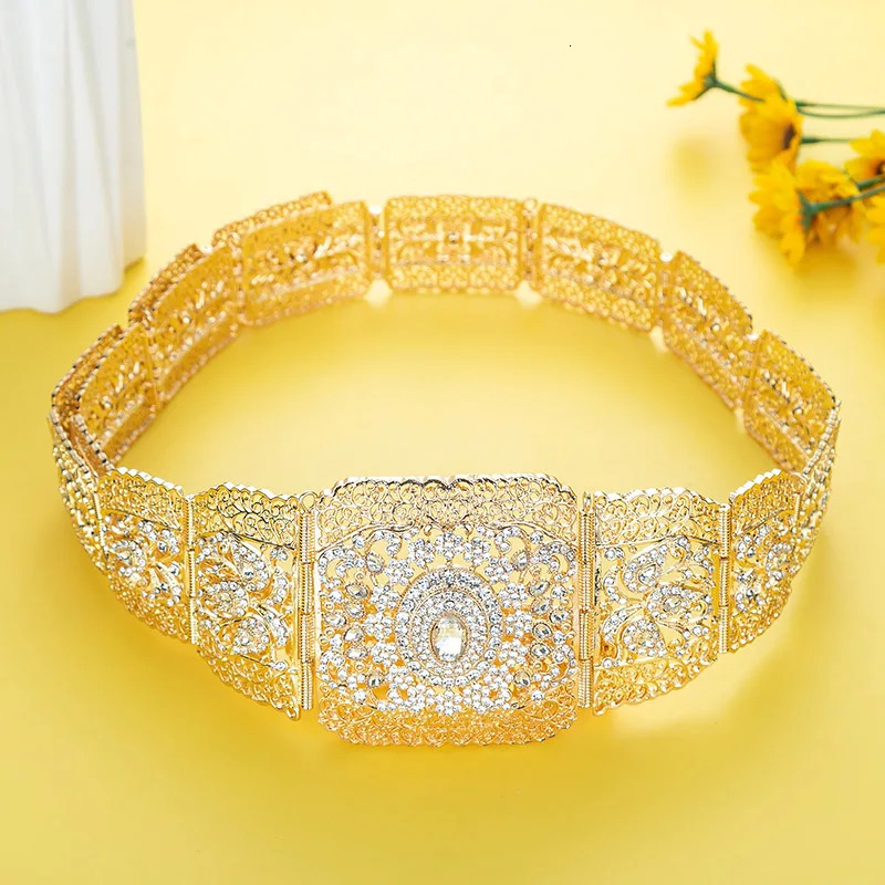 Arabian Kaftan metal belt suitable for womens wedding dresses body jewelry gold Moroccan belt adjustable length 241019
