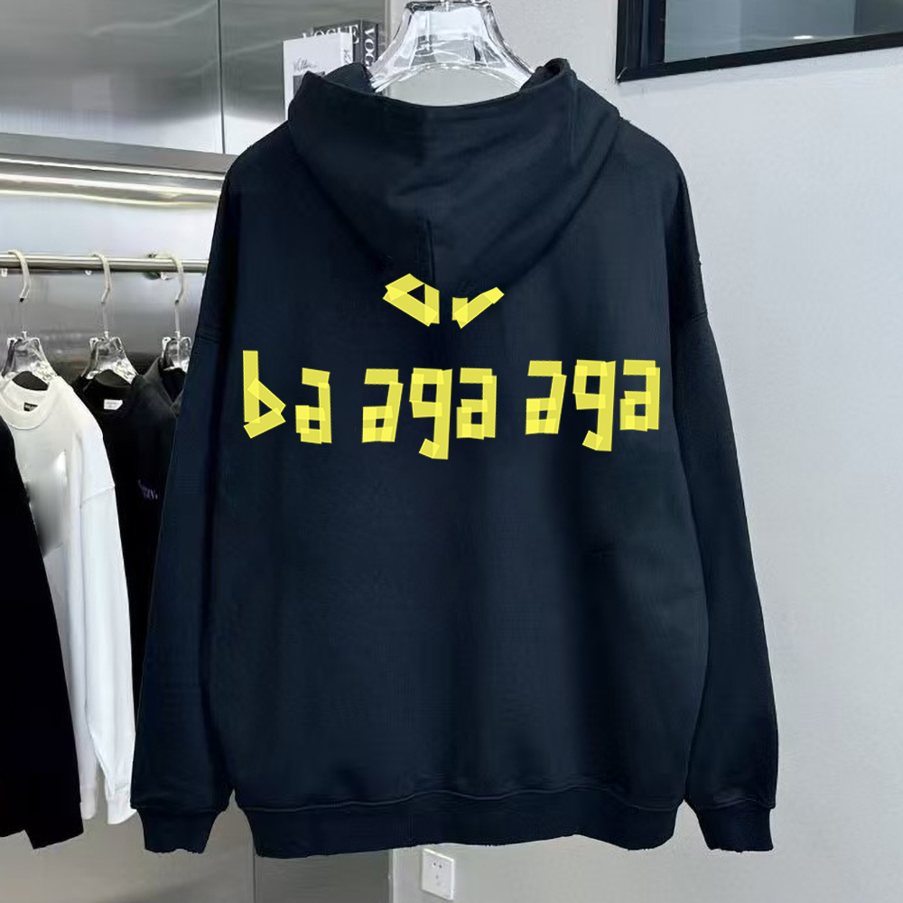 designer alphabet print sweatshirt Europe Fashion trend Black White Hoodies High Street womens sweatshirts Colorful Pattern casual Men hoodies