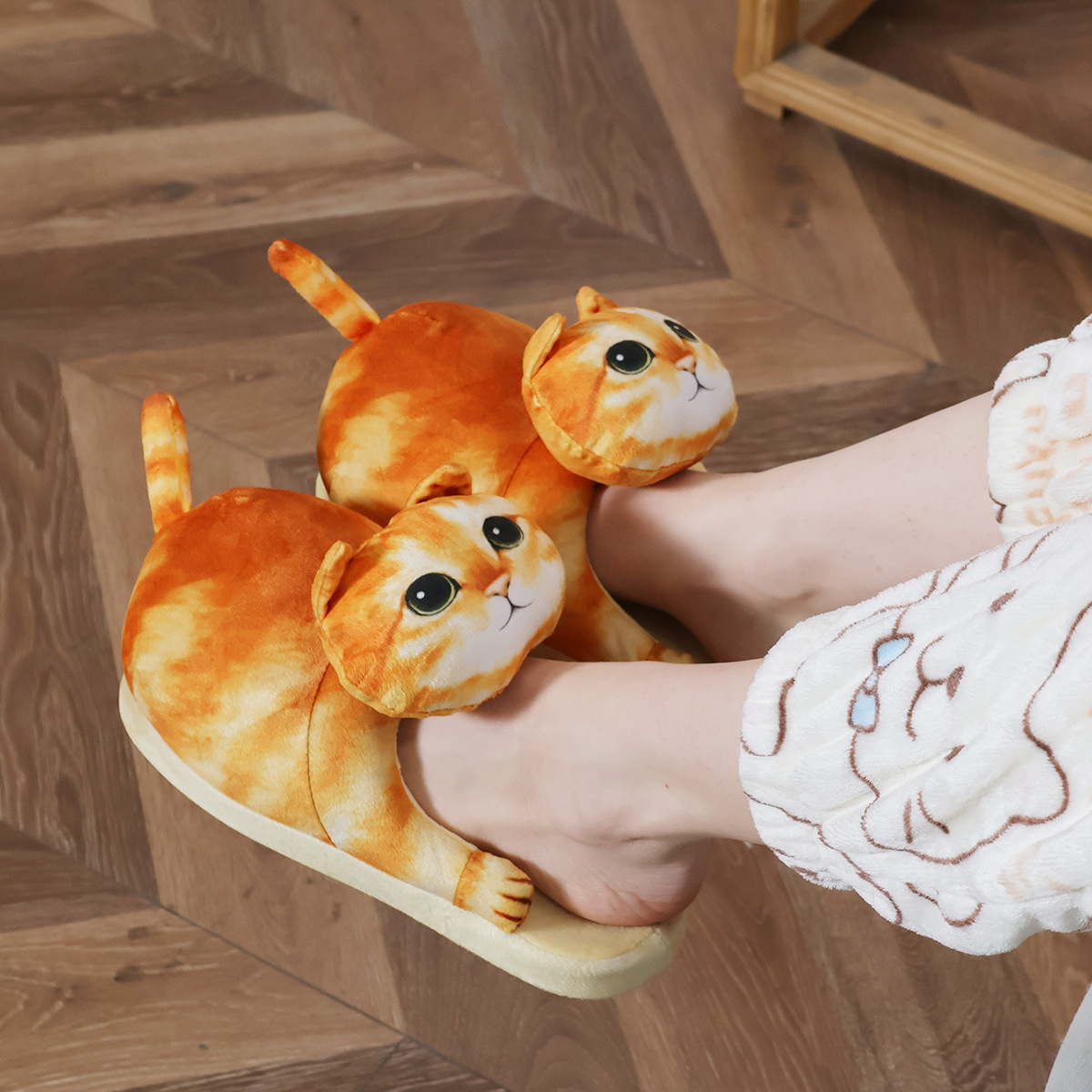 2024 New Simulated Cat Slippers Comfortable Anti slip Cotton Dragging