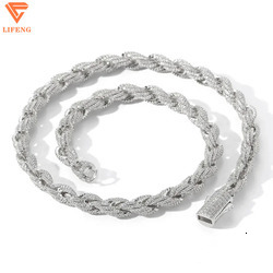 Fashion Jewelry 8mm Gold Plated 925 Sliver Moissanite Cuban Link Chain Rope Chain Necklace for Women Men