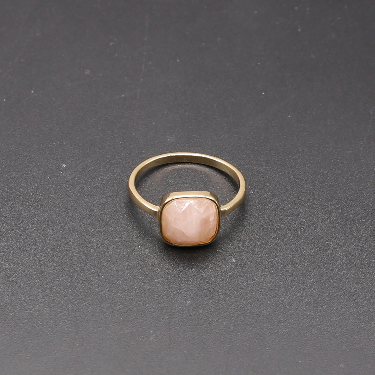 1018mm Natural Stone Rose Quartz Amethyst Agate High Quality Square Ring Ladies Jewelry Gift Wholesale 241010