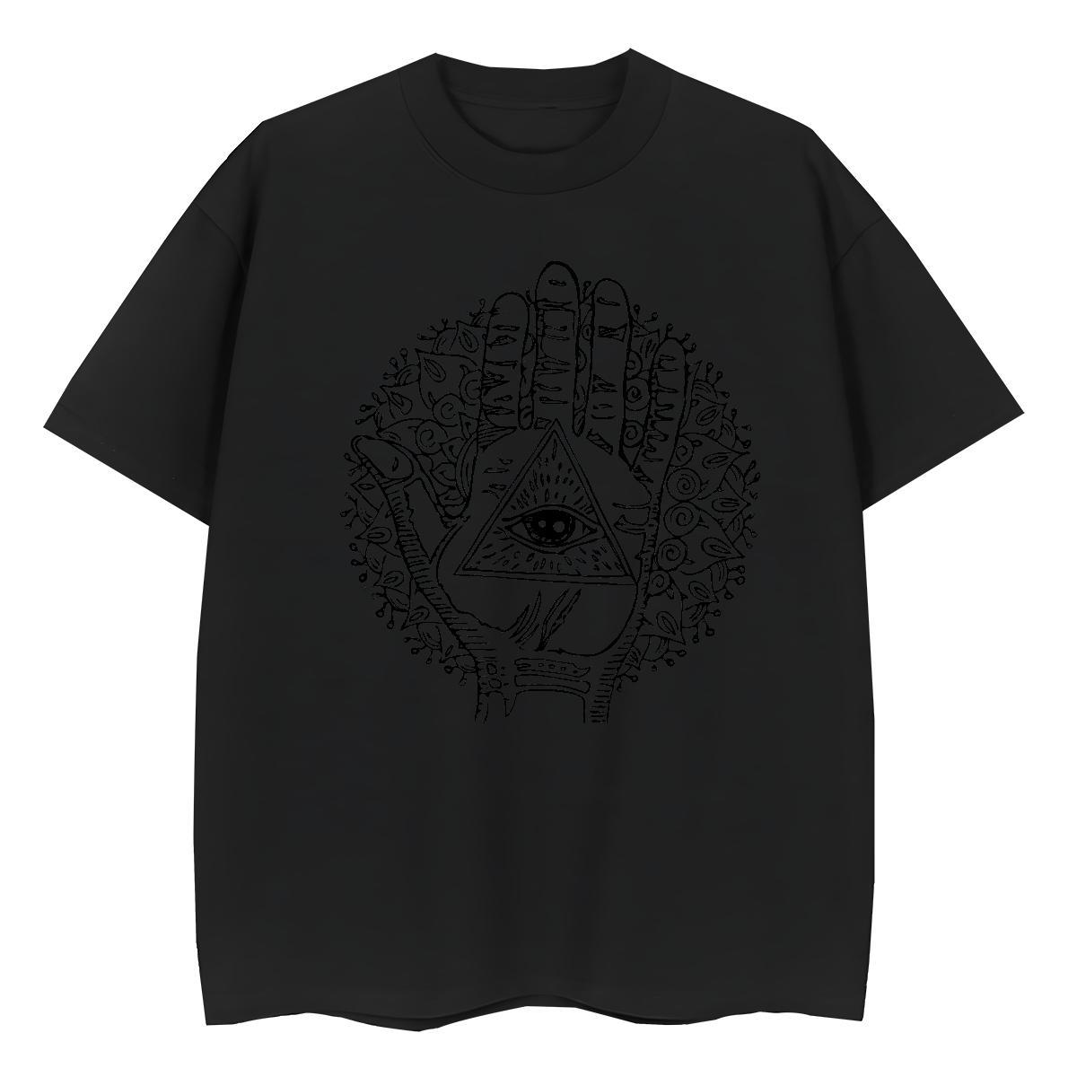 Fashion Casual T-Shirts for Women 100% Cotton 230g Comfortable Sports Street Wear eye of the devil Woman Tshirt Designer Black Oversized Clothes