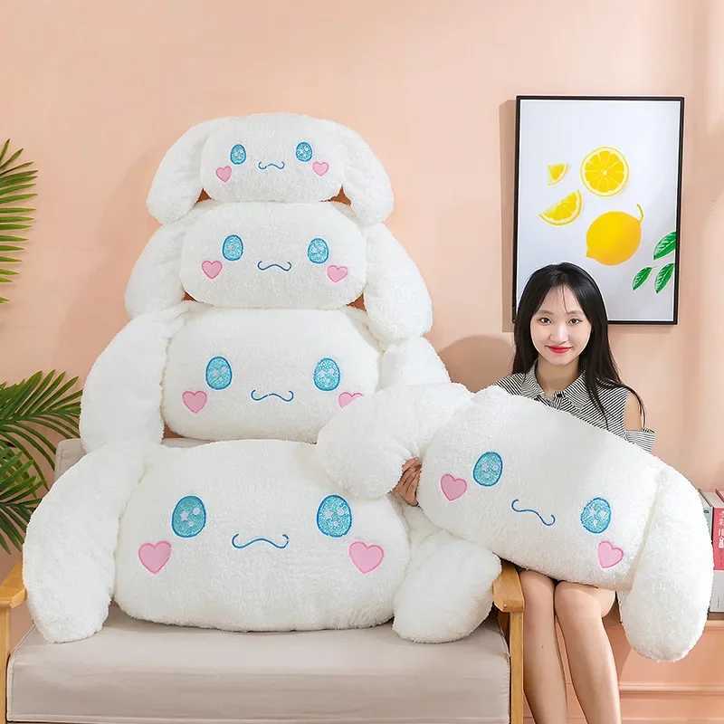 70/90/110/130cm Aoger Cinnamoroll Plush Doll Toys Kawaii Cartoon Car Headrest Pillow Stuffed Toys Back Cushion Birthday GiftsXJ241019