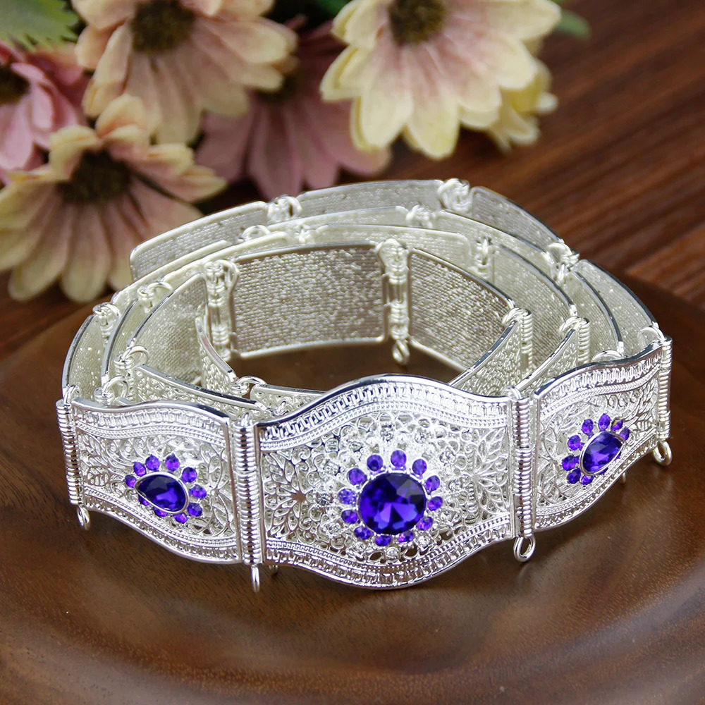Sunspice Thin Moroccan Womens Belt Silver Kaftan Waist Chain Ethnic Wedding Jewelry Arab Banquet Bijoux Bridal Gift 241019