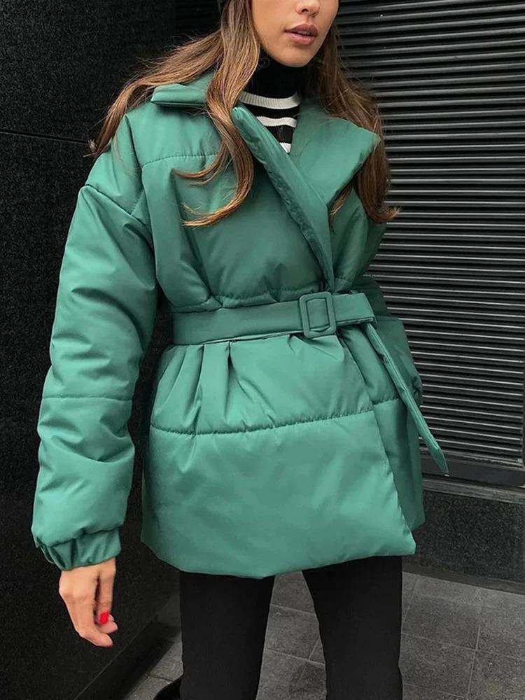 Winter Coat Womens Cotton Puffer Jacket Loose Parkas Vintage Bread Outwear Office Ladies Warm Quilted 241007