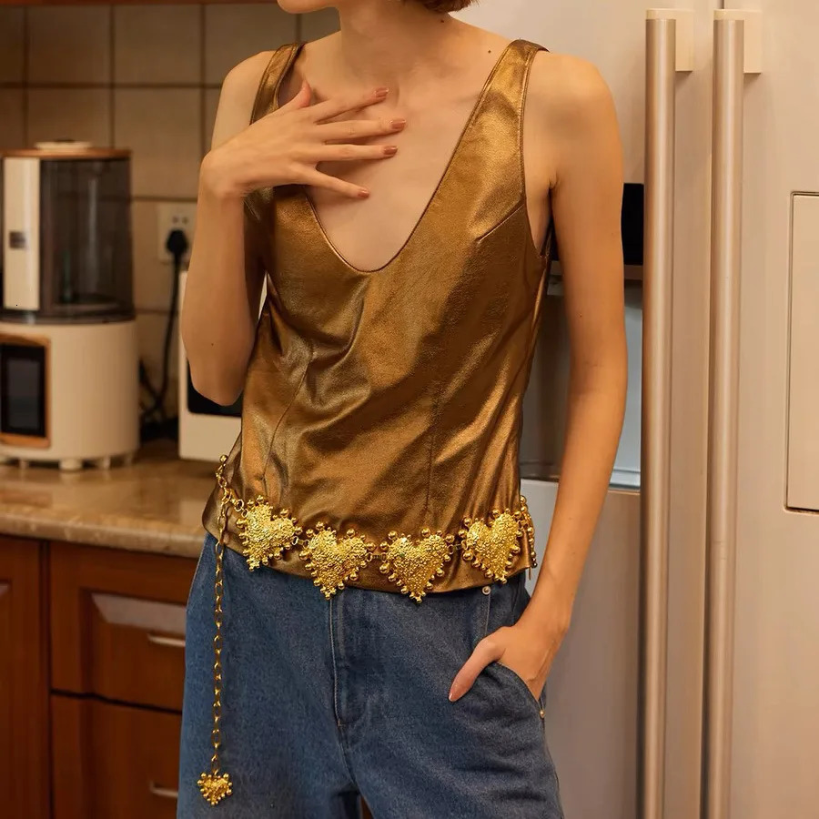 High quality retro metal heart waist chain sexy body chain spice dress accessories 241019