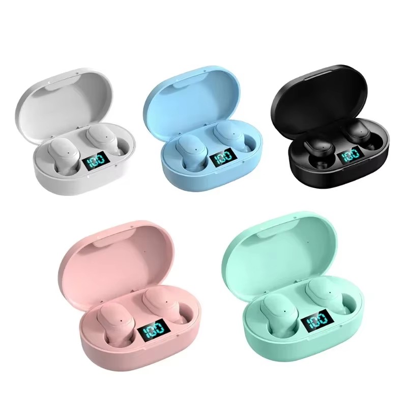 Wireless Earbuds Noise Canceling Waterproof Ear Buds in-Ear Stereo Headphones with LED Display Charging Case Bluetooth Earphone Headset Headphone E6S