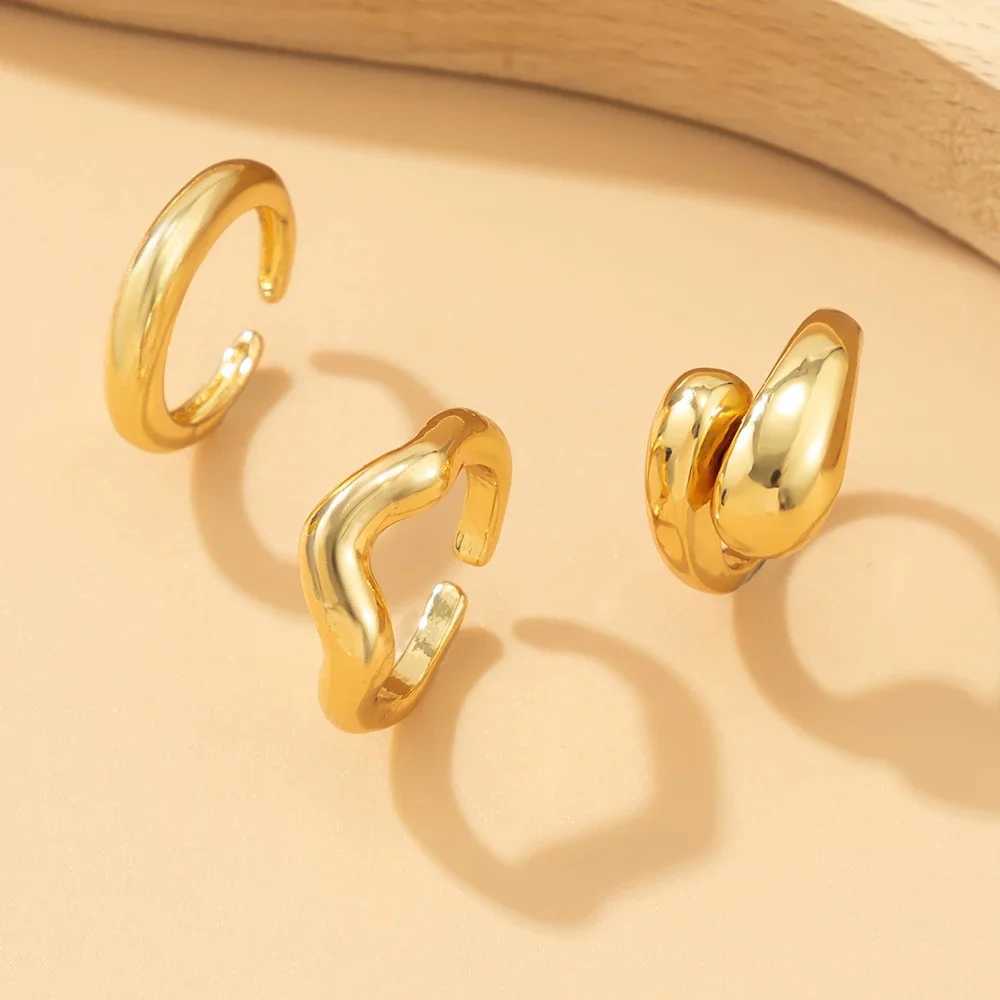 1/3/4 pieces of vintage gold snake shaped rings suitable for womens 2024 fashion Gothic geometric adjustable open finger rings wedding jewelry gifts Y